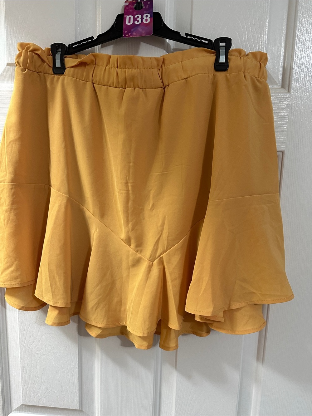 Women's Mustard Yellow Ruffle Hem Skirt